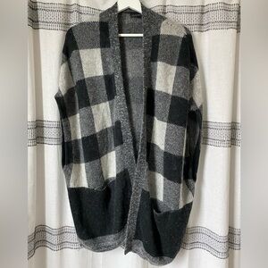 Banana Republic Plaid Open-Front Cardigan Sweater